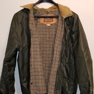 Vintage Woolrich Rain Slicker Mens Green Corduroy Jacket Made in USA